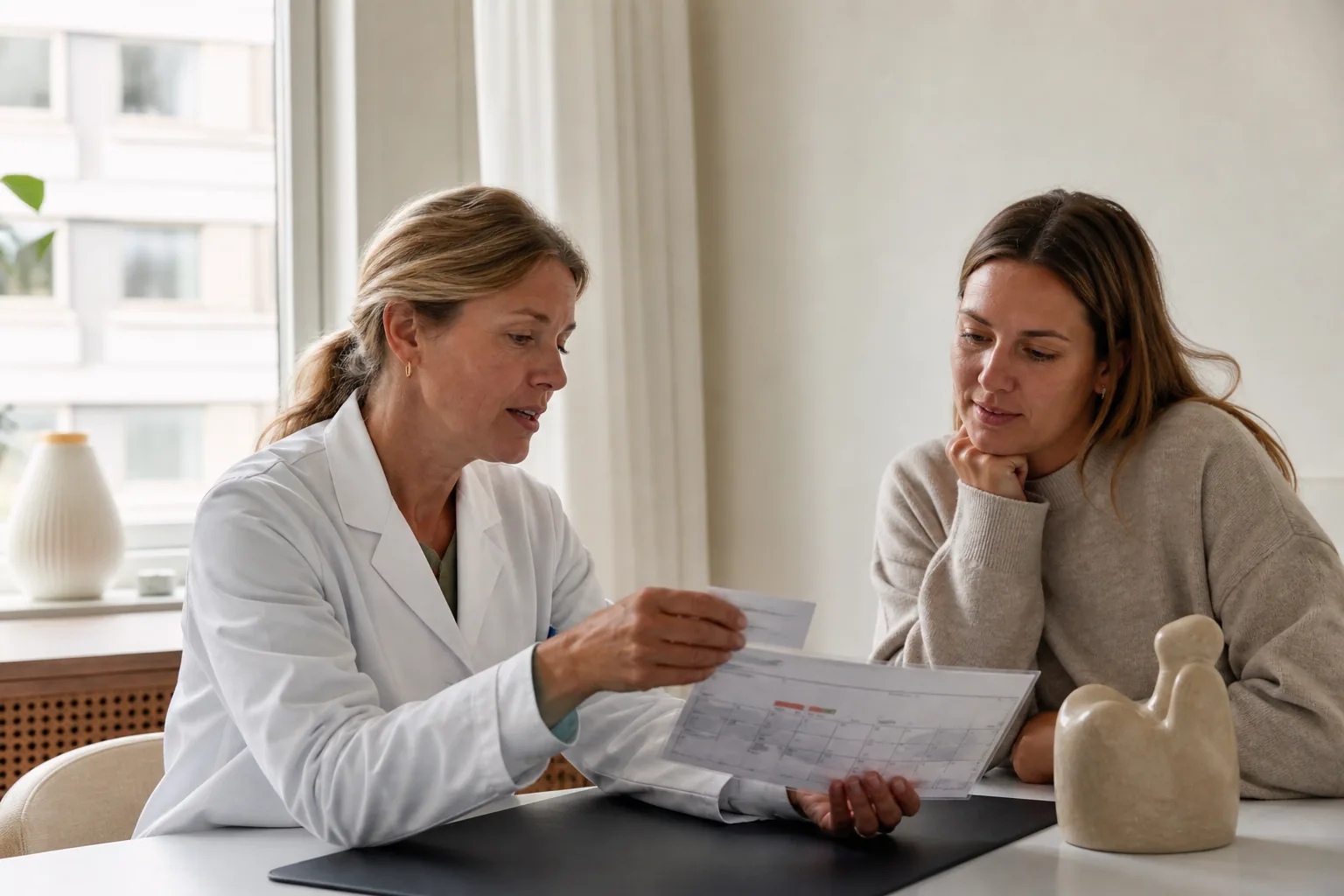Virkelighedsnær dansk hverdagssituation, der illustrerer IVF-terminsberegning